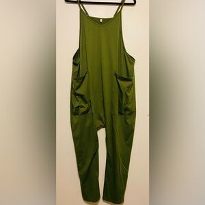 Comfy Green Jumpsuit with Pockets